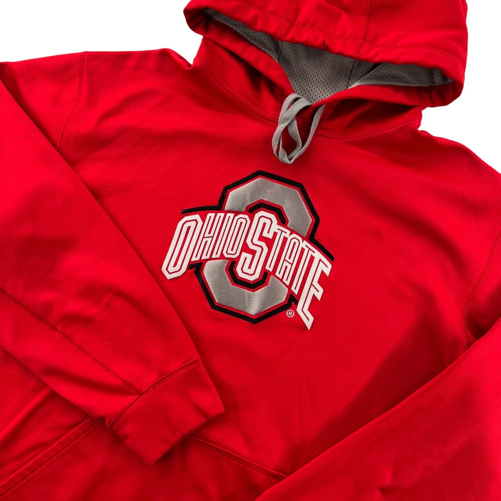 Nike Ohio State Buckeyes Therma-FIT‎ Hoodie Mens XXL Red Pullover Sweatshirt